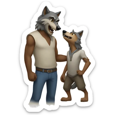 Wolf-mother and wolf-father sticker