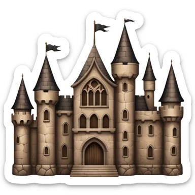 Brown dark acedamia castle sticker