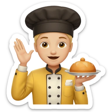 Chef carita amarilla tirando beso  sticker