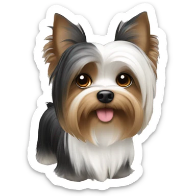 Make a parti yorkie that’s black brown and white sticker