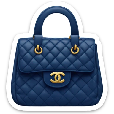 Dark blue classic chanel bag with legs sticker