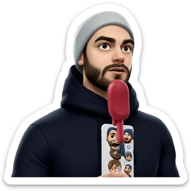 bearded boy in beanie sticker