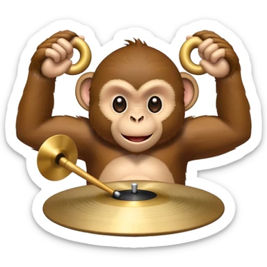 A monkey clashing cymbals sticker