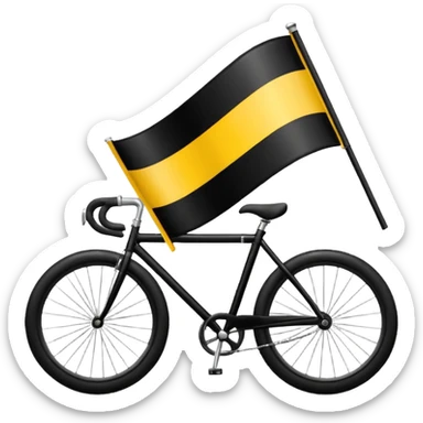 Design a premium TDP flag emoji with rich yellow background and elegant black bicycle symbol. Flat vector style, slightly glossy but minimal, high contrast, no text, no shadows. Square 1:1, transparent background, luxury emoji look for Instagram highlights. sticker