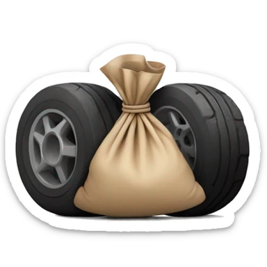 hip thrust with a sandbag against a tire sticker