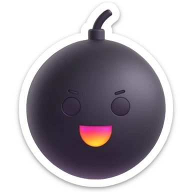 black bomb 3D emoji style with a sparkle sticker