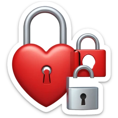 A heart next to a lock sticker