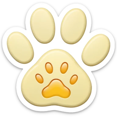 a pale pastel yellow pawprint sticker