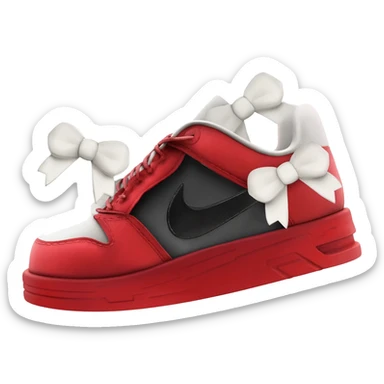 Red black Nike with white bows sticker