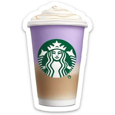 Starbucks lavender latte, cup with logo sticker