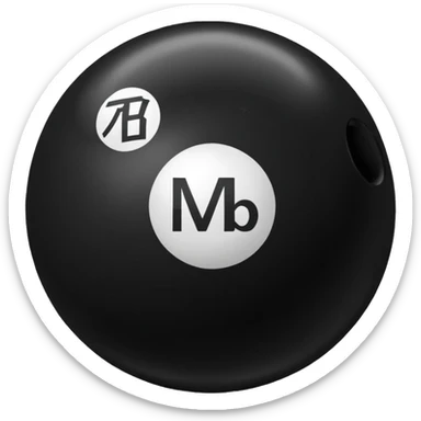 Black pull Ball with MB written on it. Nothing else no holes or anything  sticker