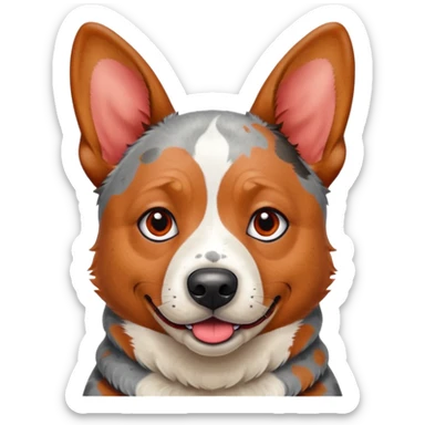 Chunky Australian cattle dog with ears up begging sticker