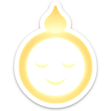 Make the ball glow with a radiant, angelic light effect, ethereal and divine with a warm, gentle smile sticker