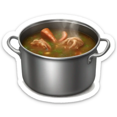 Realistic single pot of Gumbo cooking with steam sticker