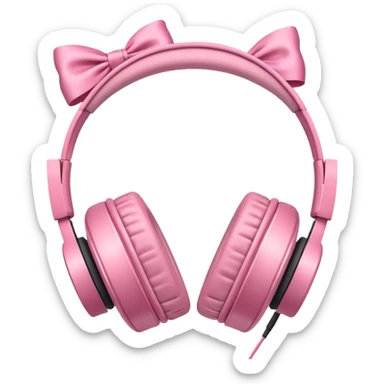 Headphones with bows on sides sticker
