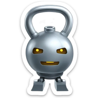 a robot kettlebell sticker