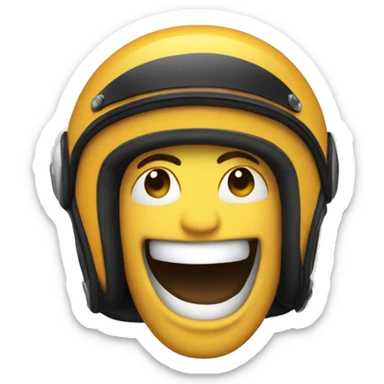 Happy face with motorcycle helmet sticker