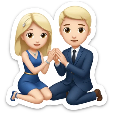 Me on one knee asking her to marry me sticker