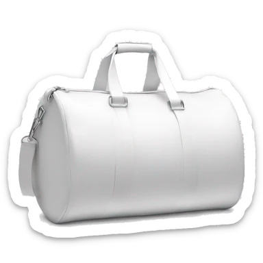 all white duffle bag with white strap sticker