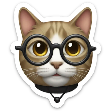 cat with monocle sticker