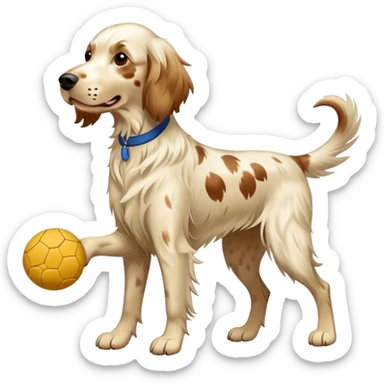 English setter playing pickleball sticker