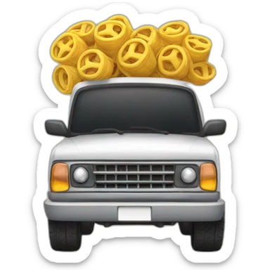 Carro con 7 ruedas sticker