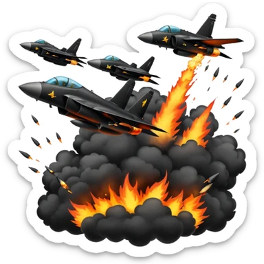 Fighter jets dropping bombs sticker