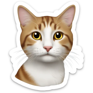 Кошка ест рыбу sticker