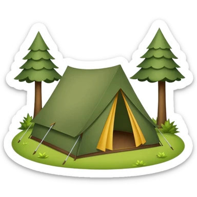 tent in woods sticker