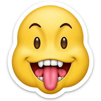 Emoji with tongue looking freaky  sticker