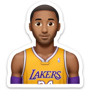 kobe in his lakers jersey number 24 give him some hair sticker