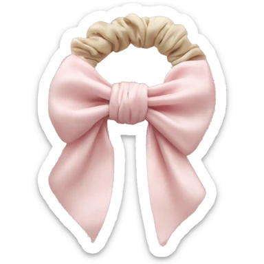 Pale pink Scrunchie with bow sticker