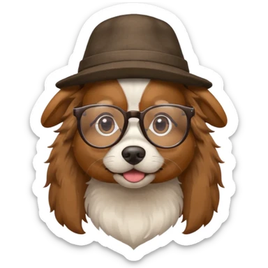 собака с очками в шляпе sticker