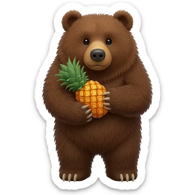 BEar holding pineapple sticker