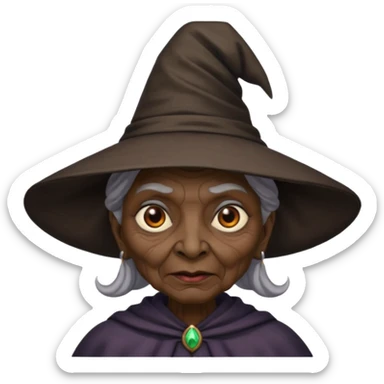 dark old witch with witch hat sticker