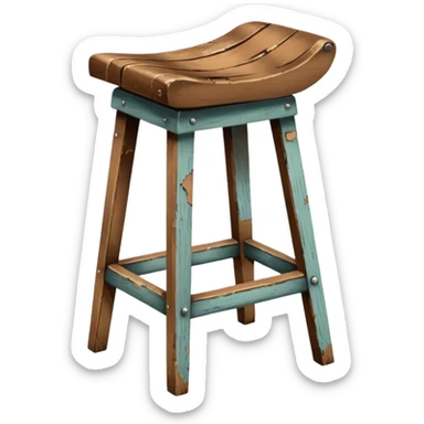 Broken antique bar stool sticker
