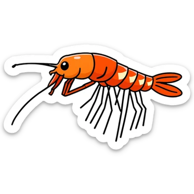 Pixelated shrimp sticker