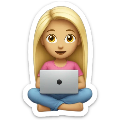 Rubia con laptop sticker