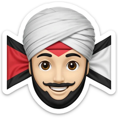 Corsica flag white with a black head moor sticker