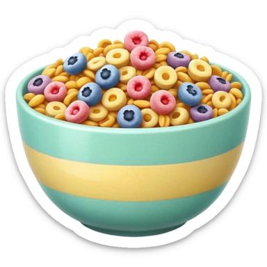 an aesthetic bowl of pastel cereals sticker