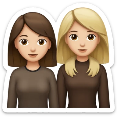 bestiess one with dark brown hair and one with dirty blonde hair sticker