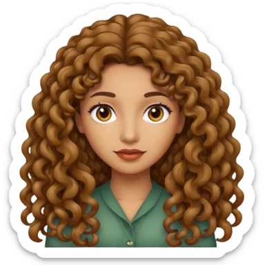 long hair light brown curly olive skin sticker