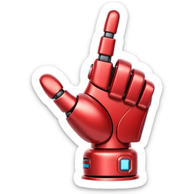 robot hand closed fist but the thumb is up and make the color of the robot  in the shade red sticker