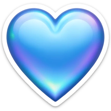 blue heart with a holographic effect sticker