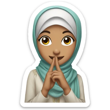 hijabi girl wink and pose the peace sign sticker