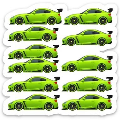 Emoji pack for R2 motorsport company, drift builds, motorsport parts, lime theme, just text sticker