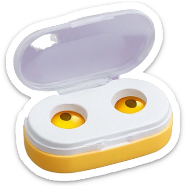 dual compartment screw-top prescription contact lens case sticker