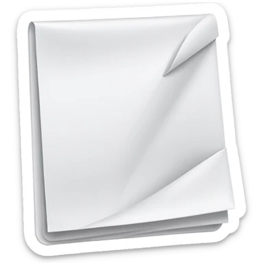 document emoji, simple white paper with a folded corner sticker