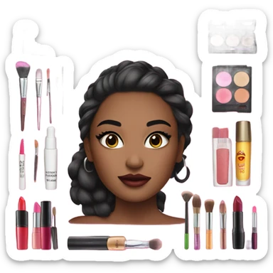 Makeup kit and a girl sticker