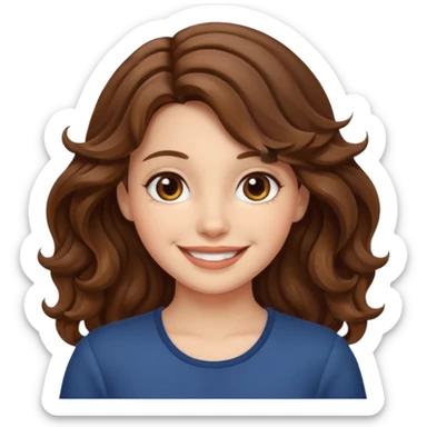 Aesthetic girl brown wavy hair sticker